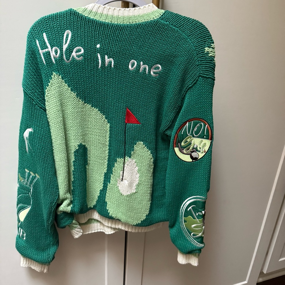 Green Golf Themed Cardigan
